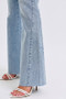Judy Blue Full Size Mid Rise Rhinestone Side Panel Detail Flare Jeans Plus Size