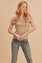 Aemi + Co Off-Shoulder Short Sleeve Top