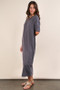 VERY J Plus Size Mineral Washed Casual Comfy Midi Dress