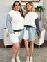 Double Take Full Size Contrast Drop Shoulder Top and Shorts Set