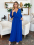Double Take Full Size Surplice Wide Leg Jumpsuit with Pockets