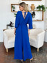 Double Take Full Size Surplice Wide Leg Jumpsuit with Pockets