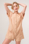 And The Why Washed Gauze Roll-up Sleeve Comfort Utility Romper