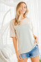 Heimish Full Size Contrast Round Neck Short Sleeve T-Shirt Plus Size