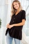 Heimish Full Size Ruffled V-Neck Short Sleeve Blouse Plus Size