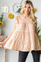 Heimish Full Size Butterfly Short Sleeve Round Neck Ditsy Floral Print Tiered Top Plus Size