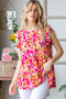 Heimish Full Size Butterfly Sleeve Floral Tiered Top Plus Size
