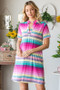 Heimish Full Size Striped Short Sleeve Mini Tee Dress Plus Size