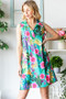 Heimish Full Size Floral Johnny Collar Sleeveless Dress Plus Size