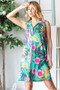 Heimish Full Size Floral Johnny Collar Sleeveless Dress Plus Size