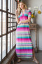 Heimish Full Size Striped Short Sleeve Maxi Tee Dress Plus Size