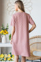 Heimish Full Size Solid Ribbed Mini Dress with Button Plus Size