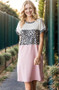 Heimish Full Size Solid Color Block and Animal Mini Dress Plus Size