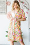 Heimish Full Size Half Sleeve Multi Color Floral Open Cardigan Plus Size