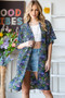 Heimish Full Size Half Sleeve Floral Open Cardigan Plus Size