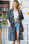 Heimish Full Size Half Sleeve Floral Open Cardigan Plus Size