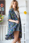 Heimish Full Size Half Sleeve Floral Open Cardigan Plus Size