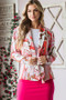 Heimish Full Size Shawl Floral Open Blazers Plus Size