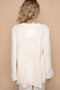 POL Embroidered Round Neck Long Sleeve Knit Top