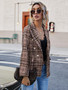 Full Size Plaid Lapel Collar Blazer