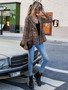 Full Size Plaid Lapel Collar Blazer