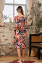 Sew In Love Full Size Printed Surplice Three-Quarter Sleeve Dress