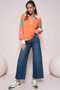 Hailey & Co Color Block Top with Striped Panel
