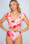 White Birch Full Size Floral Two Piece Swim Set