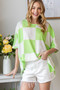 HOPELY Checkered Waffle Oversized T-Shirt