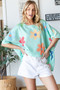 HOPELY Floral Waffle Oversize T-Shirt
