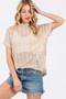 Ces Femme See Through Crochet Mock Neck Cover Up
