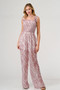 GeeGee Printed Tie Shoulder Wide Leg Jumpsuit