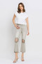 Lovervet Distressed Raw Hem Cropped Flare Jeans