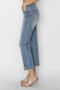 RISEN Full Size High Waist Distressed Cropped Jeans