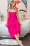 BiBi Texture Smocked Sleeveless Jumpsuit