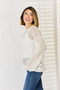 HYFVE Openwork Ribbed Trim Long Sleeve Knit Top