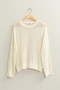 HYFVE Openwork Ribbed Trim Long Sleeve Knit Top
