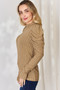 Basic Bae Full Size Ribbed Mock Neck Puff Sleeve T-Shirt