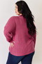 Basic Bae Full Size Ribbed Half Button Long Sleeve High-Low T-Shirt