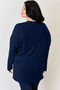 Basic Bae Full Size Ribbed Half Button Long Sleeve High-Low T-Shirt