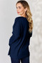 Basic Bae Full Size Ribbed Half Button Long Sleeve T-Shirt