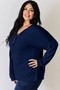 Basic Bae Full Size Ribbed Half Button Long Sleeve T-Shirt