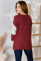Hailey & Co Full Size Color Block Dropped Shoulder Knit Top