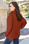 Basic Bae Full Size Ribbed Exposed Seam Mock Neck Knit Top