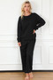 Double Take Full Size Textured Long Sleeve Top and Drawstring Pants Set