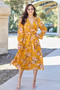 Double Take Full Size Floral Tie Back Flounce Sleeve Dress