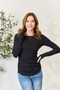 Culture Code Full Size Ribbed Round Neck Long Sleeve Top