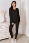 Basic Bae Full Size V-Neck Soft Rayon Long Sleeve Top and Pants Lounge Set