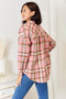 Double Take Plaid Collared Neck Long Sleeve Button-Up Shirt