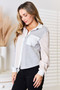 Double Take Color Block Curved Hem Shirt